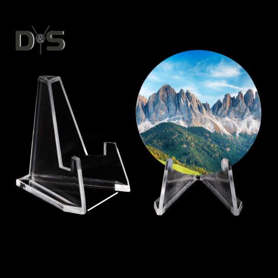 24Pcs Clear Coin Stand Mini Stable Triangle Collection Card Photo Small Artwork Badge Commemorative Medal Display Holder Show Rack