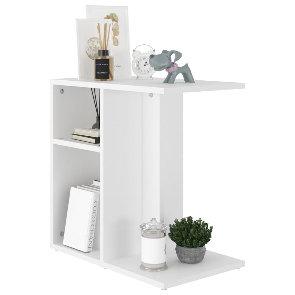 Side Table White 50 x 30 x 50 cm Engineered Wood