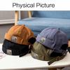 Unisex Vintage Cotton Skullcap Adjustable Solid Color Sailor Hat Rolled Cuff Bucket Cap for Men Women