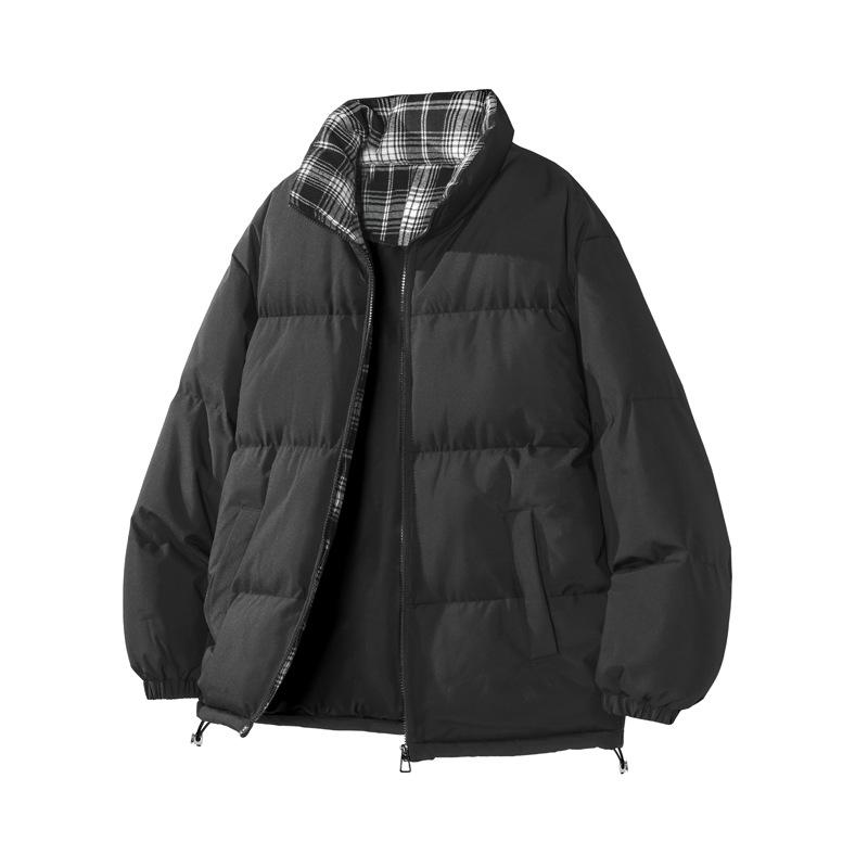 2026 Autumn/Winter Plus Size Stand Collar Color Block Padded Jacket for Couples