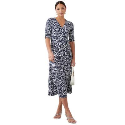 Dorothy Perkins Damen/Damen gepunktetes Wickel-Midikleid