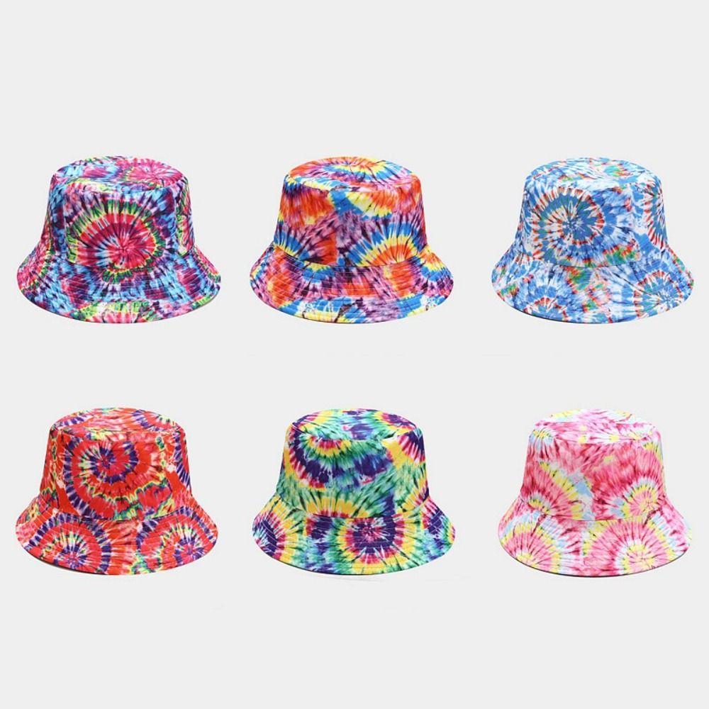 

Spring Summer Outdoor Reversible Beach Double-Sided Sun Hat Fisherman Cap Bucket Hats