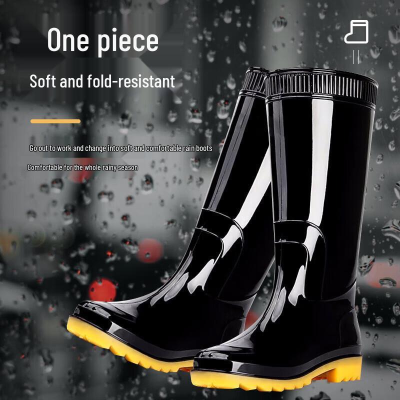 Jinsu High-Top Black Waterproof Rain Boots