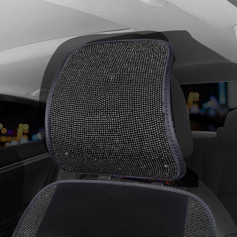 

Чехлы для автомобильных сидений Bling, универсальные чехлы для автомобильных сидений, подголовники со стразами и бриллиантами, аксессуары для женщин чёрный