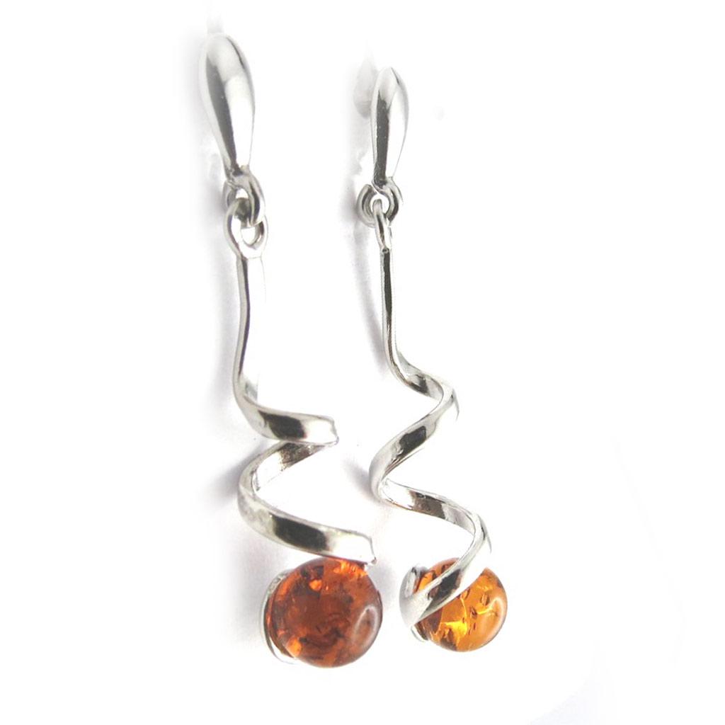 Les Trésors De Lily [N2237] - Silver Earrings 'Inspiration' Amber (rhodium-plated) - 36x8 Mm