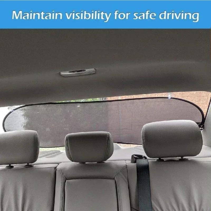 Parasole per auto, protezione UV, pieghevole, per lunotto posteriore, 100x50 cm, universale, con ventose
