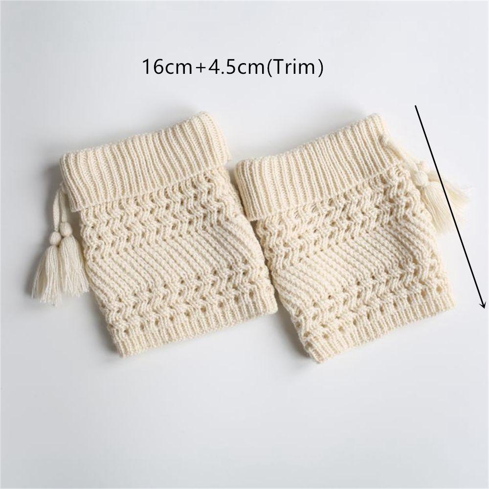 Elastic Winter Crochet Ankle Warmer Short Knitted Socks Tassel Boot Socks Leg Warmers