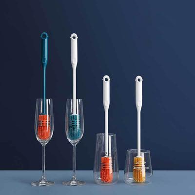 Spazzola per Bottiglie ad Alta Flessibilità Manico Allungato Lavavetri in TPR Pulitore per Tazze Accessori da Cucina