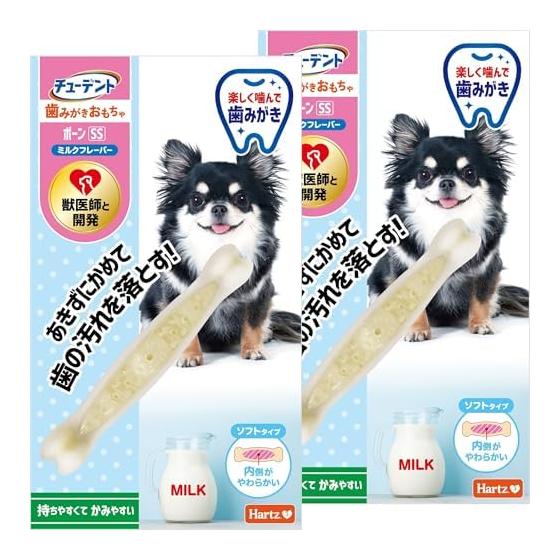 Игрушка для чистки зубов Tudent Косточка Мягкий тип SS Для очень маленьких собак Вкус молока x 2 шт. Hartz Игрушка для собак Разработана с ветеринарами