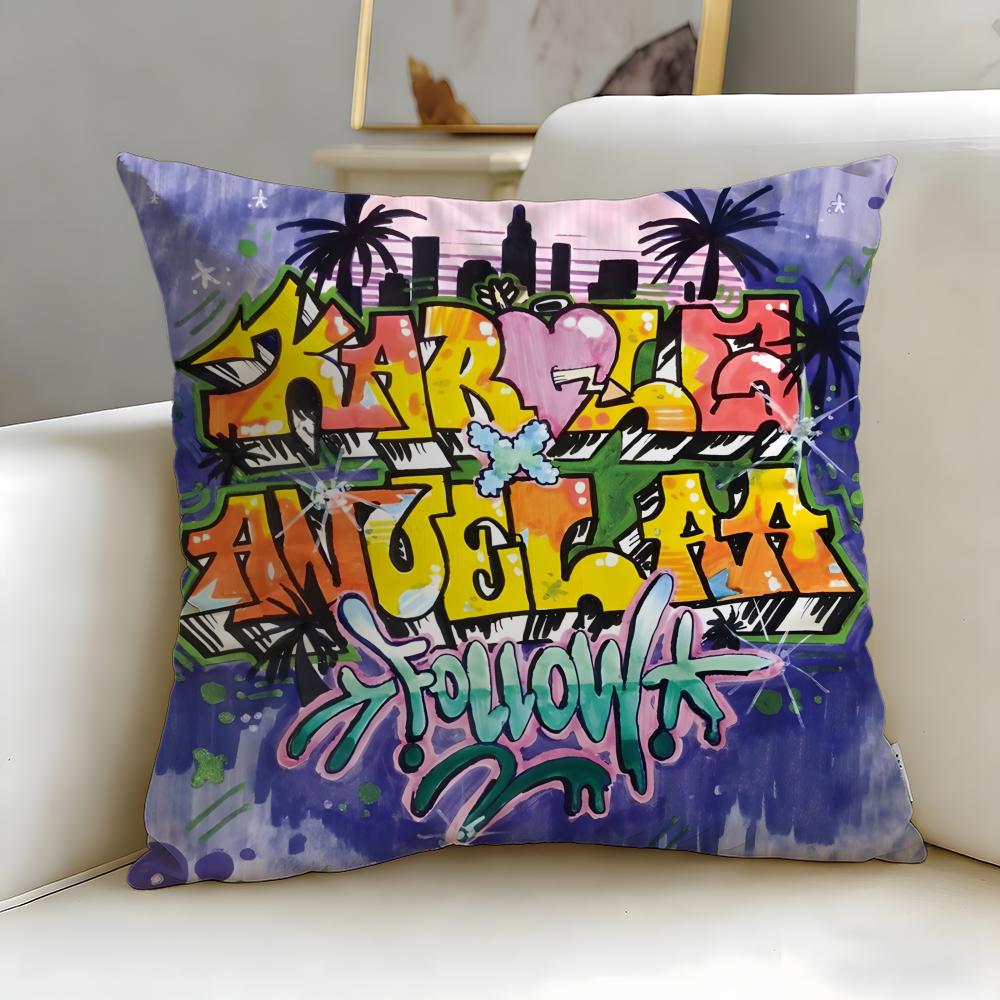 popular singer KAROL G Cushion Cover Soft  EasyWash Pillow Case  Versatile for Couch Bed Travel and Office