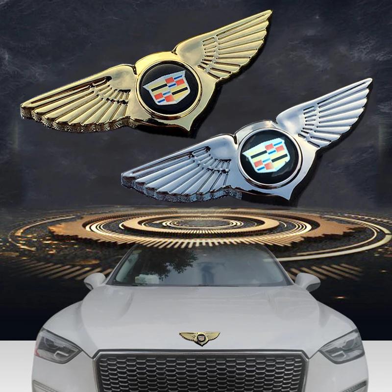 Kovová Křídla Odznak na Přední Mřížku Auta Samolepka s Emblemem na Zadní Kufr pro Cadillac ATS BLS CT4 CTS STS XLR XT6 XTS DTS Escalade Deville