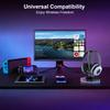 RGB Gaming Headset with Contact Charging Stand, Auto Dock Charging Via Pogo Pins, Tri-Mode BT5.3/2.4G/3.5mm, ENC Mic for PS5 PC