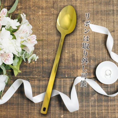Big Wedding Spoon [2025 Anniversary Version] Approximately 39cm Long, Gold, Perfect for Weddings, Ceremonies, and Parties, Ribbon Included, Boxed, Som