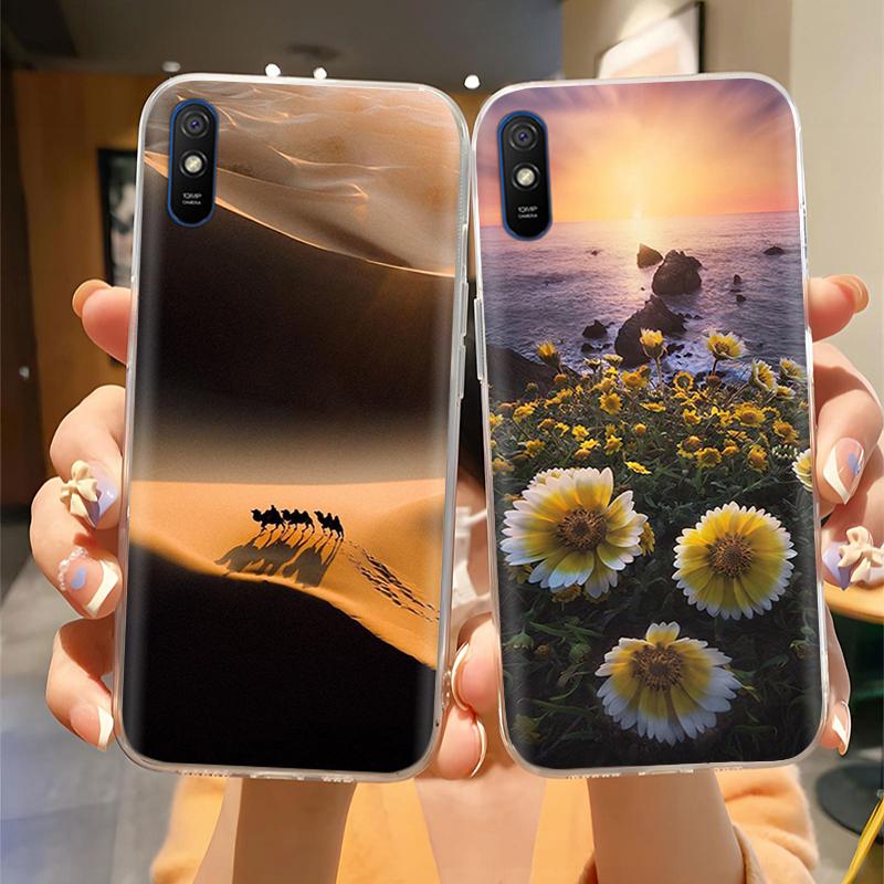 For Redmi 9A Case Cute Housing For Redmi 9AT Phone Case Lovely Cartoon Soft TPU Transparent Silicone Bumper For Xiaomi Redmi 9A