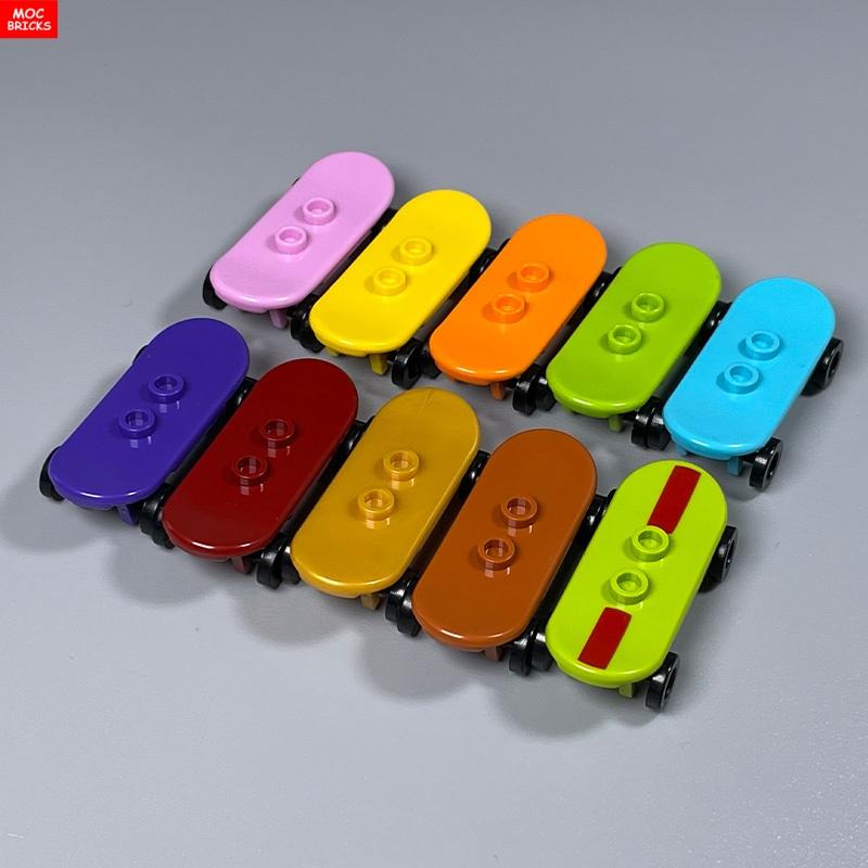 6pcs MOC Blocks Player Skateboard featuring Wheels Park Street Scene Construction Bricks 88422 42511 Plastic Material Children's Playthings Gifts