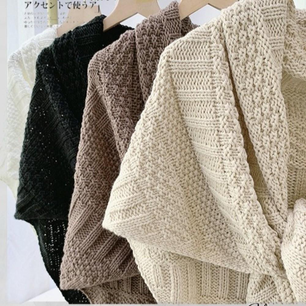 Shoulder Tops Triangle Knotted Shawl Wraps Knitted Travel Stoles Retro Cardigan Cape