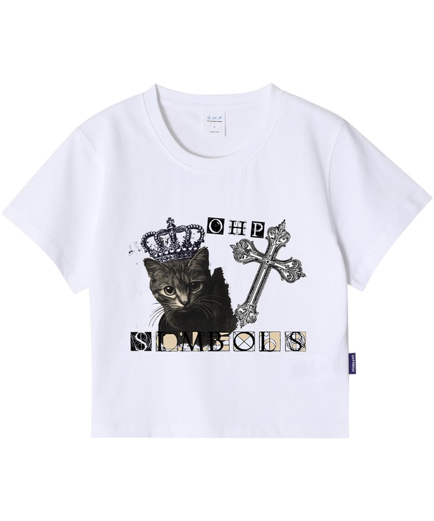 ONEHUNDREDPERCENT FOR WOMAN Ohpxaidaeve Catcross Women Crop Short Sleeve Tee
