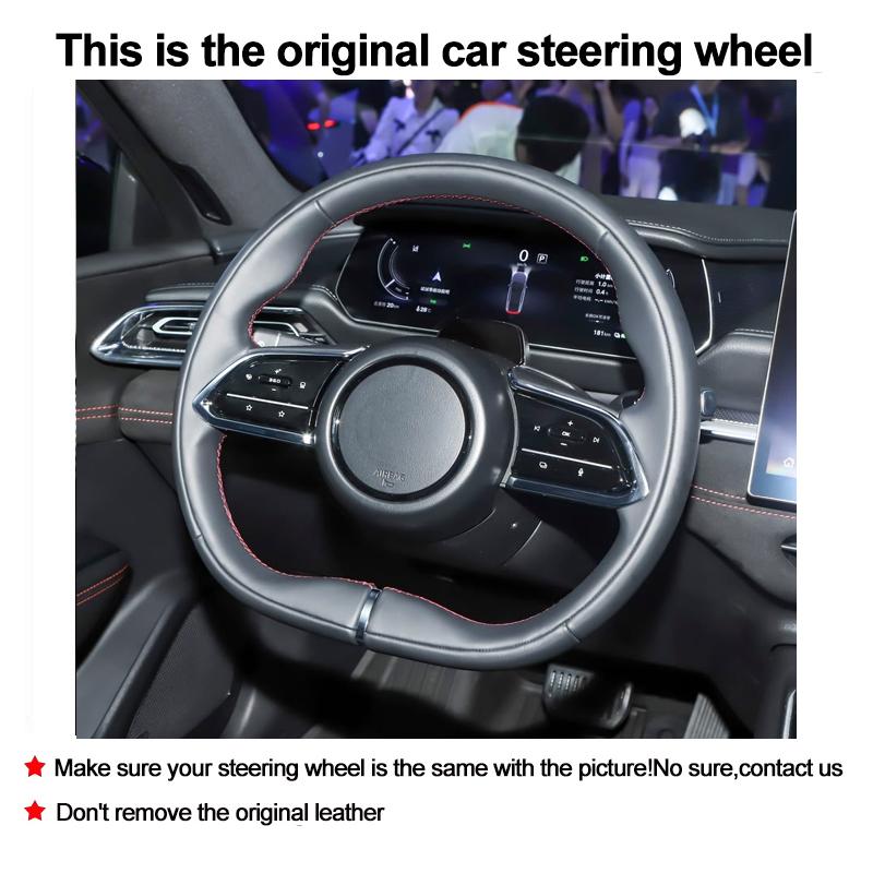 New DIY Hand Stitched Leather Steering Wheel Cover For Mazda EZ-6 2026 2026 2026 Black Microfiber Leather Customize Accessories