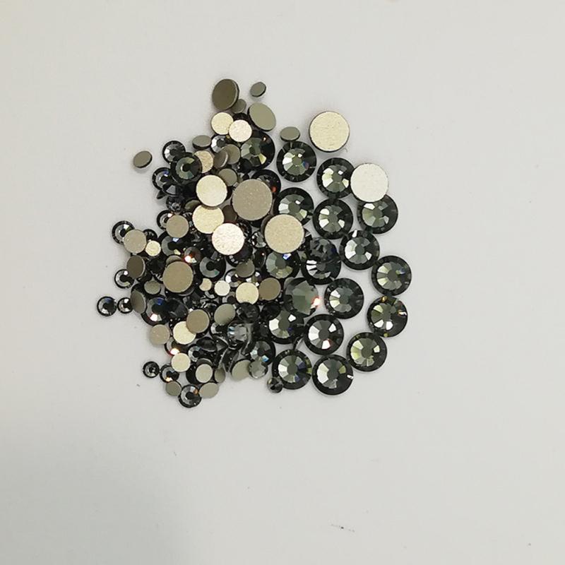 

1440 шт. Ss3-ss20/1,3-4,8 мм круглые стеклянные драгоценные камни с плоской задней частью для рукоделия, одежда, танцевальные костюмы серый