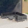 Day and Night - Day and Night Garden Furniture 9 Pieces and Gray Pine Wood Cushions