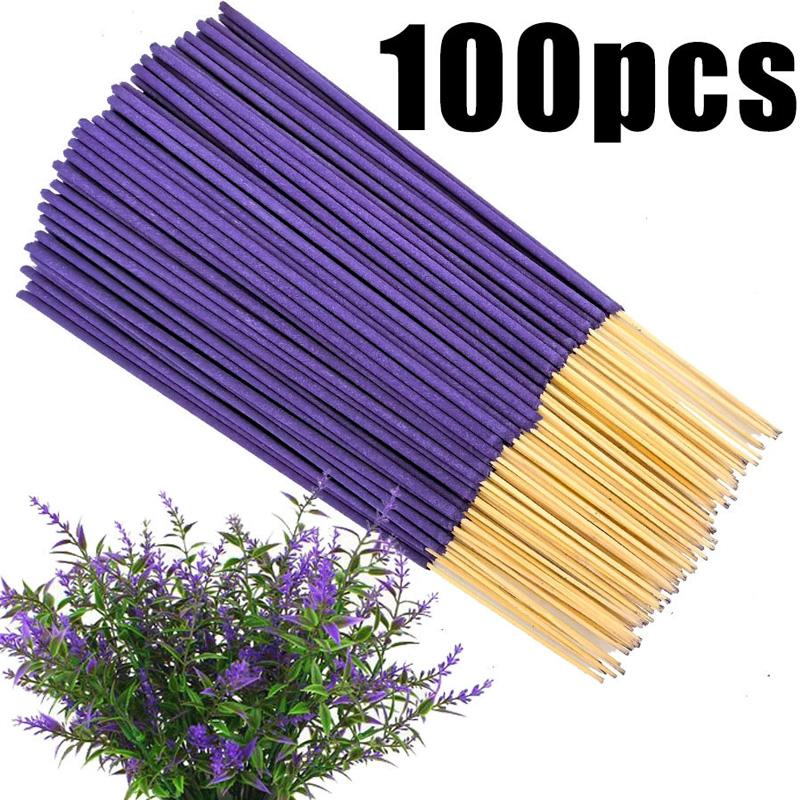 50/100Pcs Incense Sticks Tea Room Wooden Material And Meditation Wood Sticks Yoga Lavender Sticks for Home Lavender Scent Natural