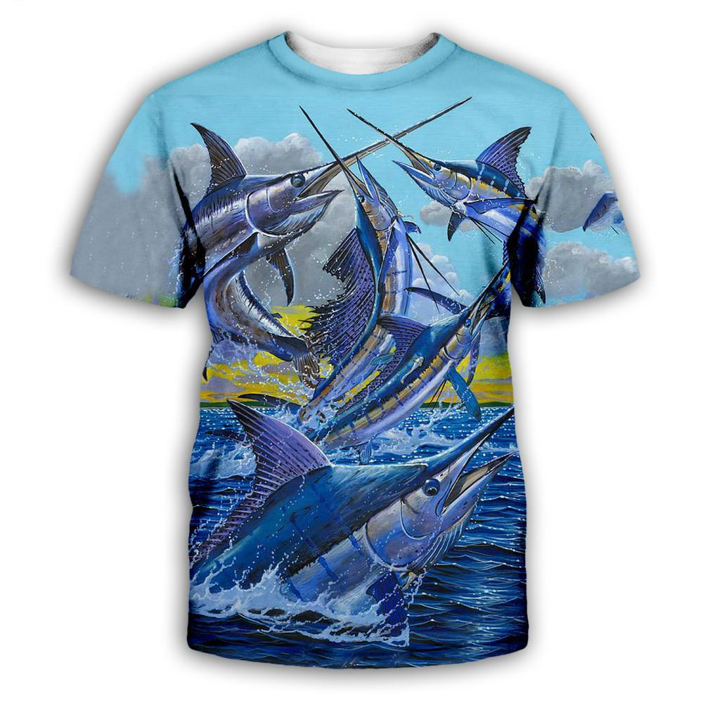 Summer Fishing 3D Print T-Shirts Men Women Hip Hop Short Sleeve T Shirt Oversized Outdoor Tees Harajuku Y2k Tops S Clothing