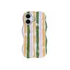 Fashion Graffiti Striped Color Blocked Phone Case For Iphone 16 15 14 13 12 Pro Max Wave Border Frame Protect Shockproof Cover