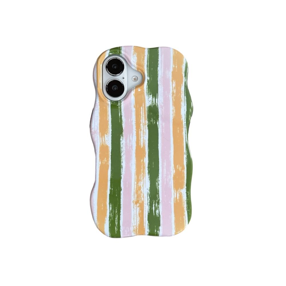 

Fashion Graffiti Striped Color Blocked Phone Case For iphone 16 15 14 13 12 Pro Max Wave Border Frame Protect Shockproof Cover iPhone 16