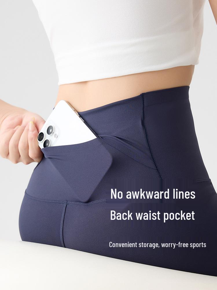 Spring 2026 Slim Fit Yoga Pants: Abdominal and Hip Support, Back Waist Pocket, Solid Color, Outdoor Wear, Tight-Fitting, Thin Style, New Arrival.