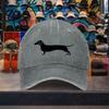Dachshund Silhouette Baseball Cap Washed Cotton Adjustable Casual Curved Brim Hat for Unisex