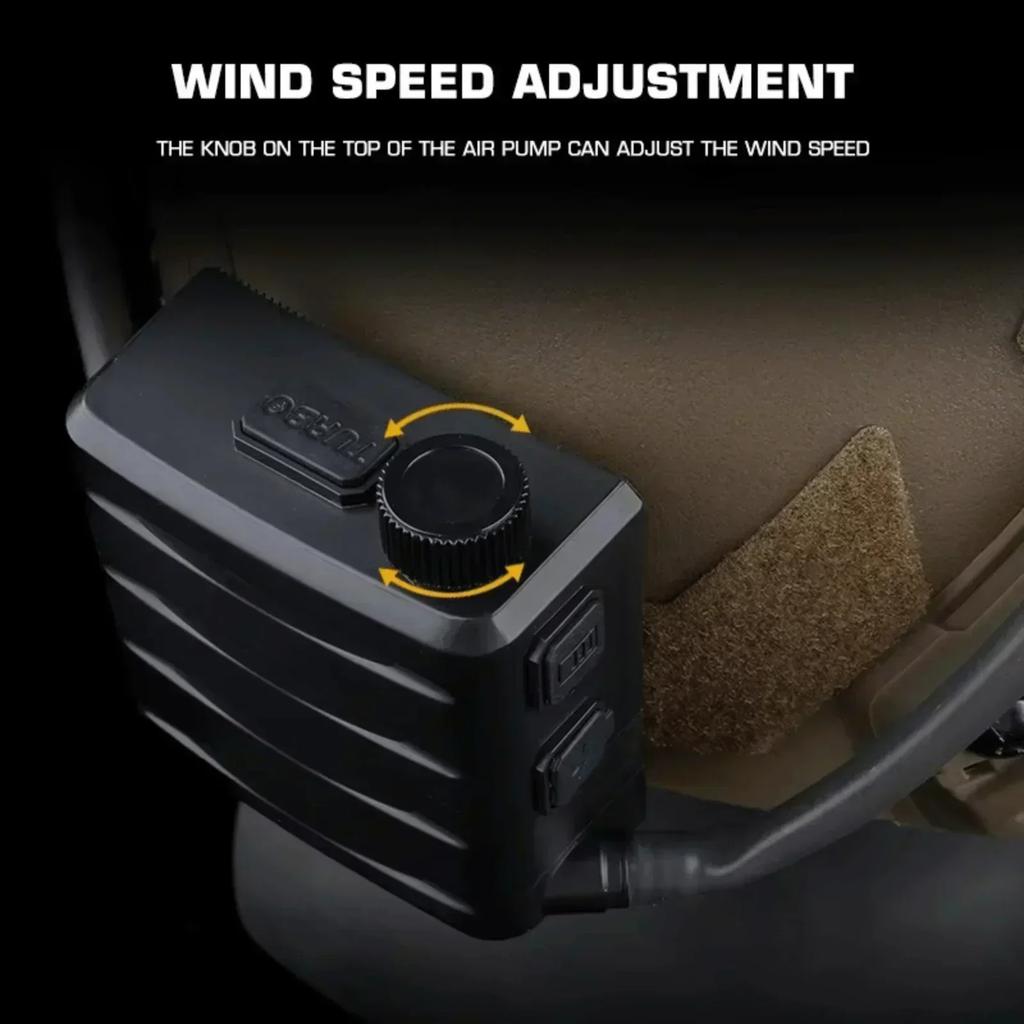 Tactical Goggles Defogger with Adjustable Wind Speed, Cordless Defogging Fan Anti-Fog Pump for Airsoft Safety Glasses
