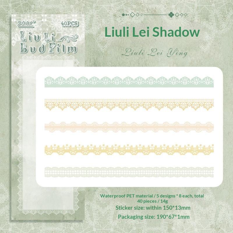 Vintage Hollow Lace Sticker Sets 40 Pieces Per Pack Assorted Colors Perfect For Journaling Scrapbooking Diy Crafts
