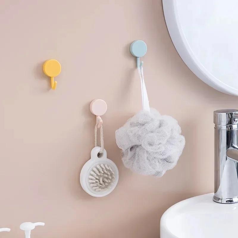 10/20/40PCS Self Adhesive Wall Hook Strong Without Drilling Coat Bag Bathroom Door Kitchen Towel Hooks Home Storage Accessories