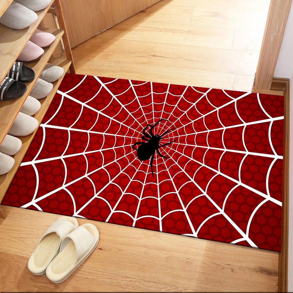Spider Web Area Rug Design for Hallway Dormitory Bedrooms Entryway Anti-slip Rug Anime Office Decor Gift for Festivals