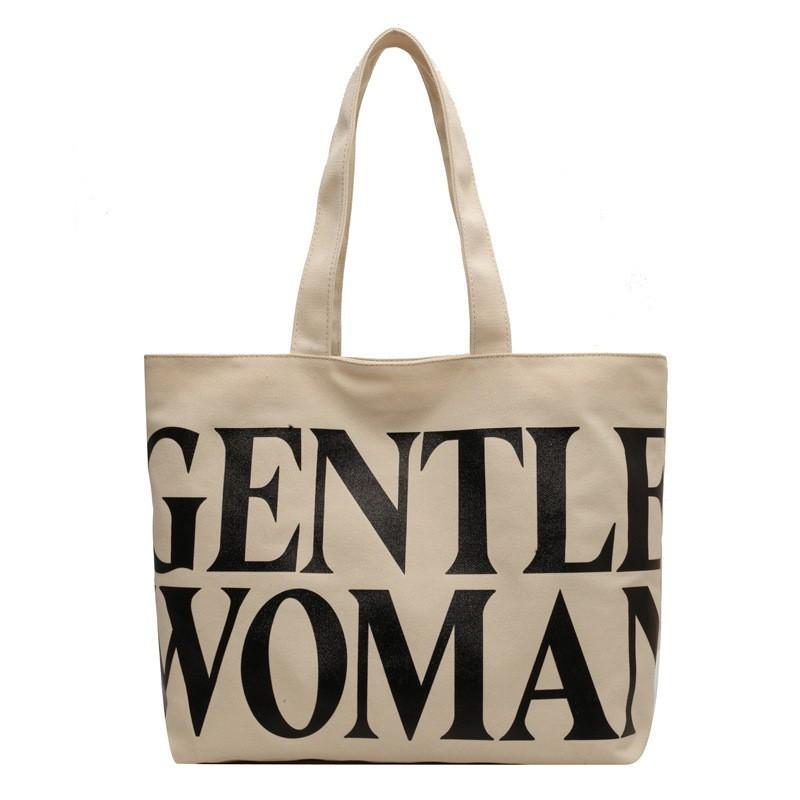 

Women s Bag 2024 New Fashionable Printed Letters Canvas One-shoulder Tote Portable one size
