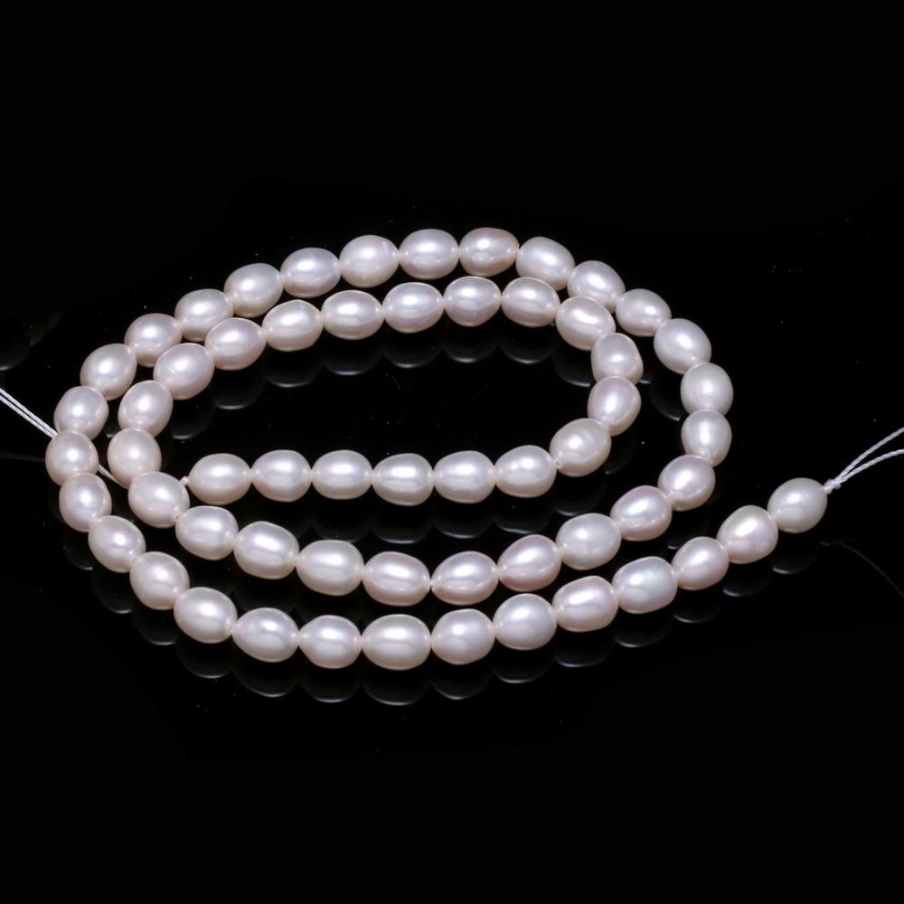 

1String, AAA White Natural Freshwater Pearls, Oval Pearl Beads, 5–6 Mm, for DIY Necklace Accessories, Valentine s Day Gifts, 36cm 1String/5-6mm-36cm белый