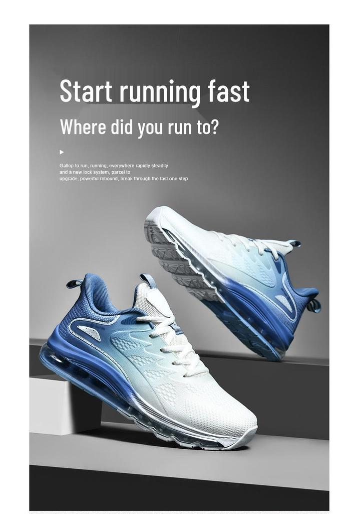 Men's Size 47-48 Fly Knit Breathable Running Shoes - Shock Absorption Sports Sneakers for Middle School Entrance Exam