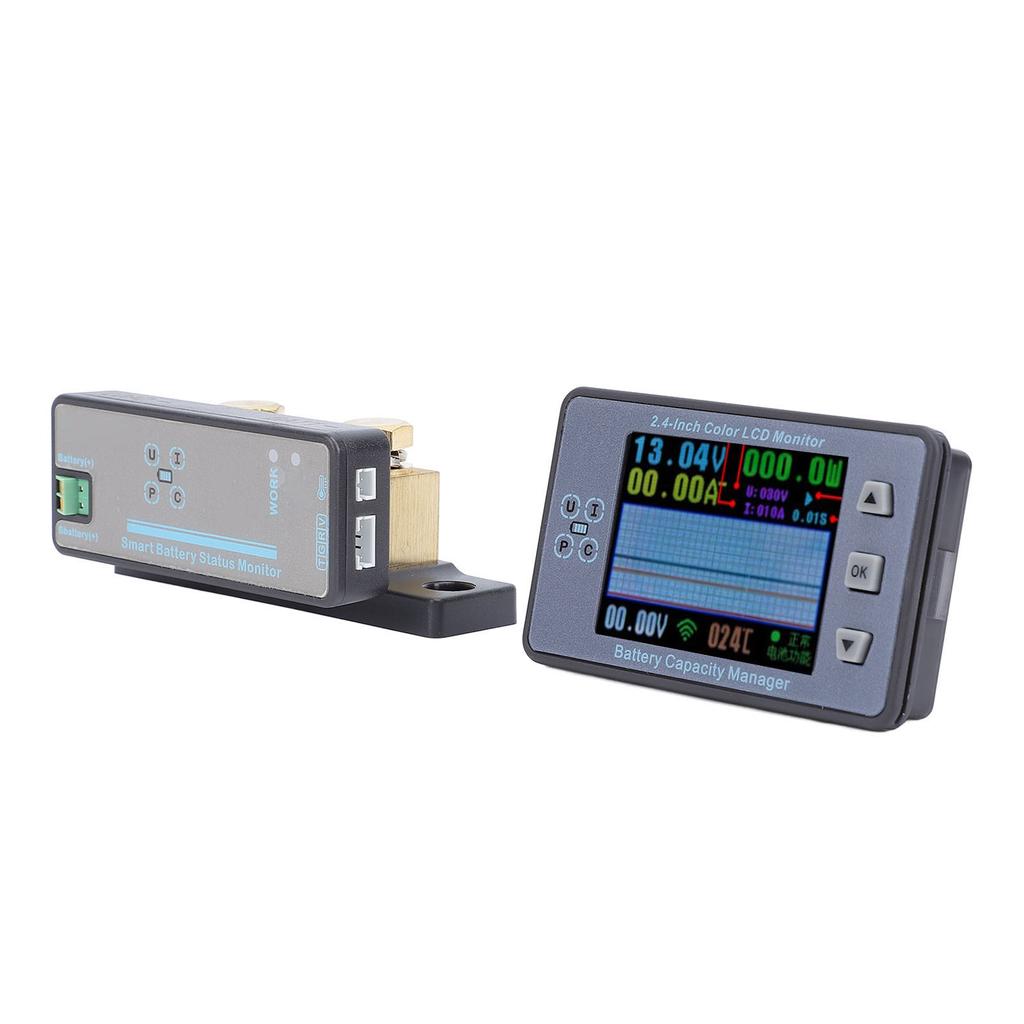 Battery Monitor 2.4 Inch Screen Multifunctional Battery Capacity Percentage Time Power Voltage Meter 120V 500A