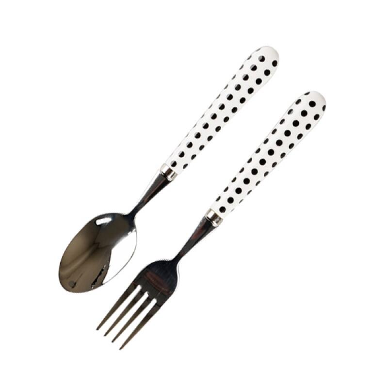 Black Dot Spoon 1P Fork 1P SET