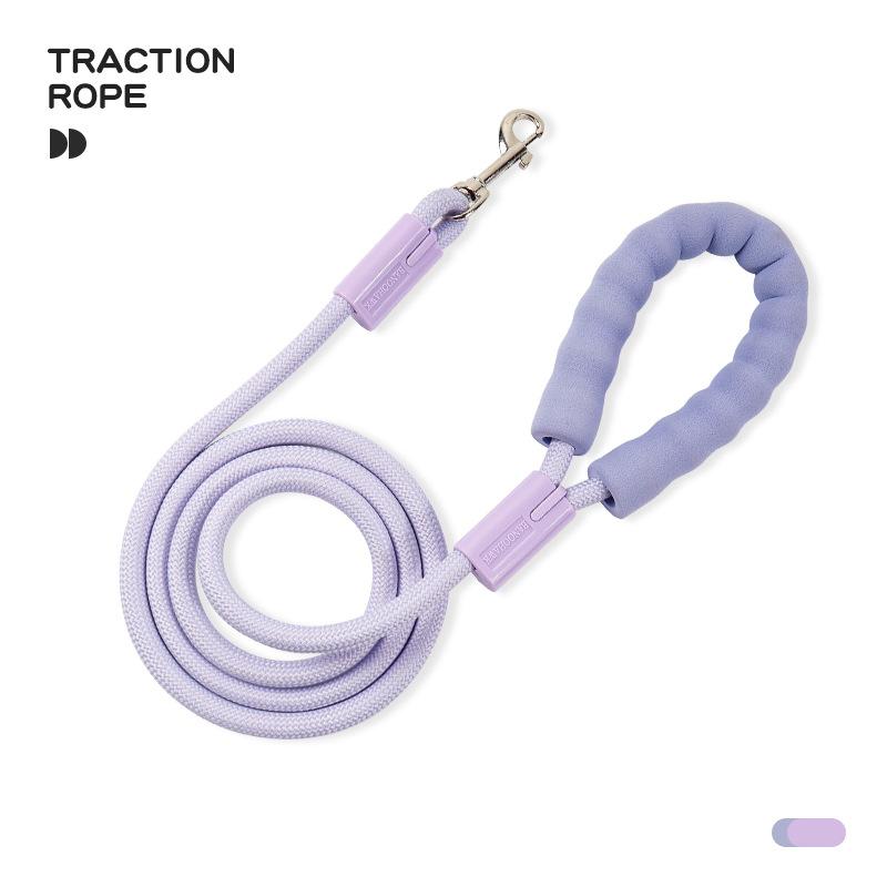 Nylon Dog Leash with Soft Sponge Handle Anti-Lost Pets Walking Lead 360°Rotating Clasp Traction Rope for Small Medium Large Dogs