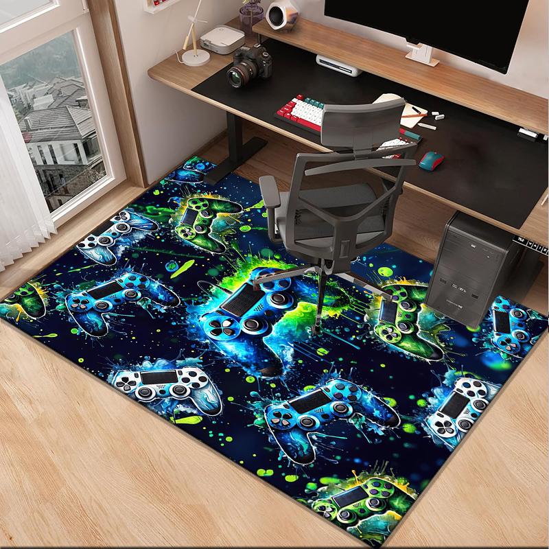 Colorful Gaming Controller Office Rug Chair Mat, Game Carpet, Suitable for Front Door, Bedroom, Living Room, Desk, Holiday Gift