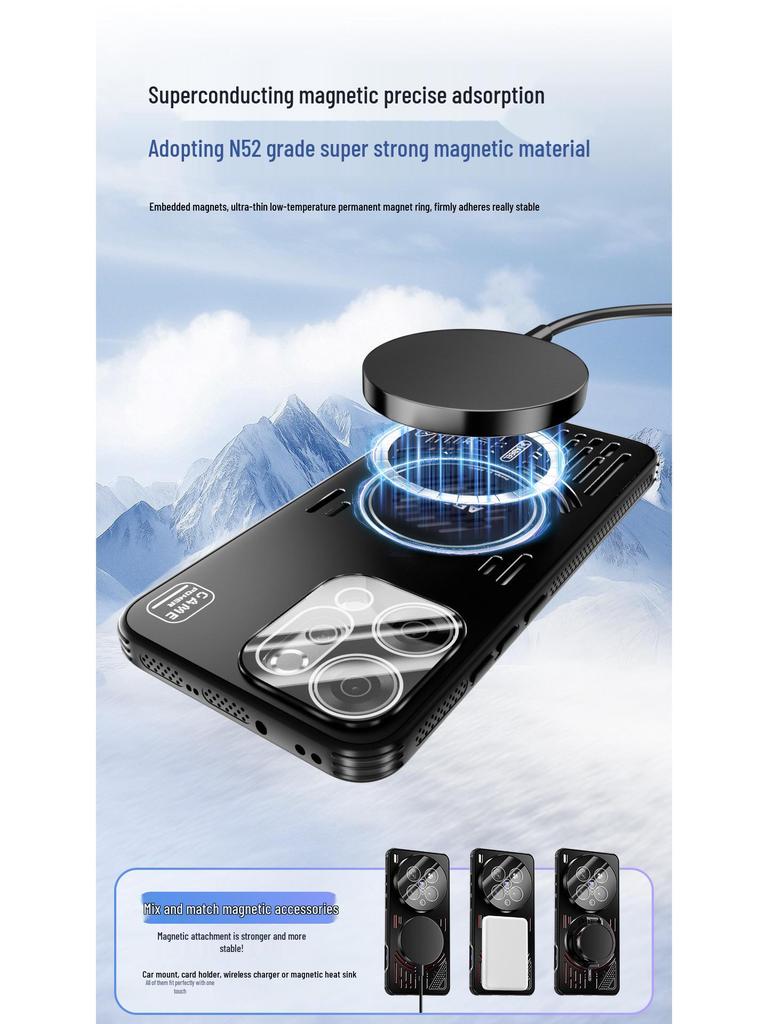 OPPO Reno14 Pro Ice Aluminum Magnetic Protective Phone Case with Heat Dissipation and Drop-Proof Design