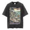 Hot Osaka Dotonbori Japan Illustration Doublesided Print Tshirts Vintage Washed Japanese Style Cityscape Cotton Top Tee