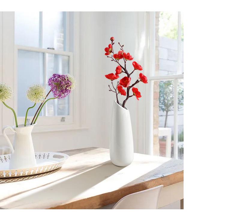 Artificial Plum & Peach Blossom Bonsai: Dried Flower Arrangement for Indoor Decoration