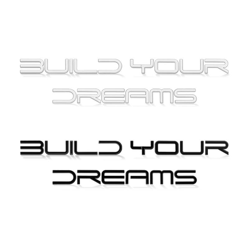 PO2 3D Chrome Metal Car Back Trunk Tailgate Sticker Build Your Dreams Emblem Badge Decor For BYD Logo HAN TANG ATTO3 E5 E6 S6 S7