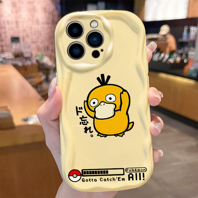 Anime Pokemon Cartoon Psyduck Glurak Hülle für iPhone 17 Air 16 E 15 14 Plus 13 12 Mini 11 Pro Max Stoßfeste Silikonhülle