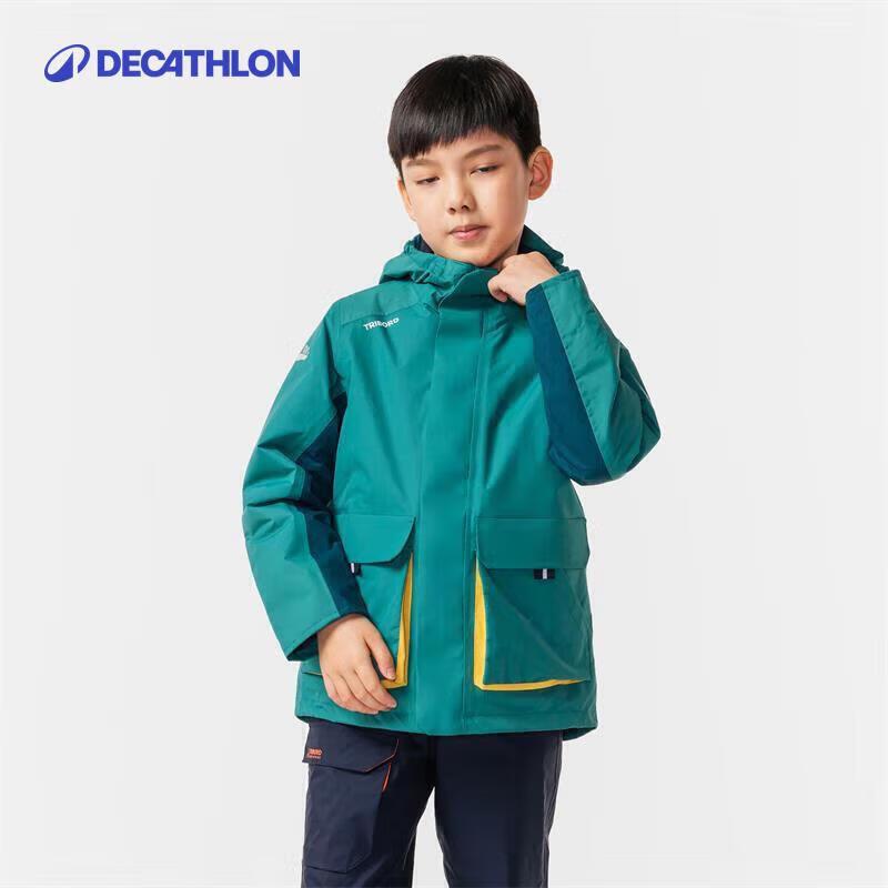 Decathlon KIDD Детский утепленный теплый топ для улицы, Сосново-зеленый 125