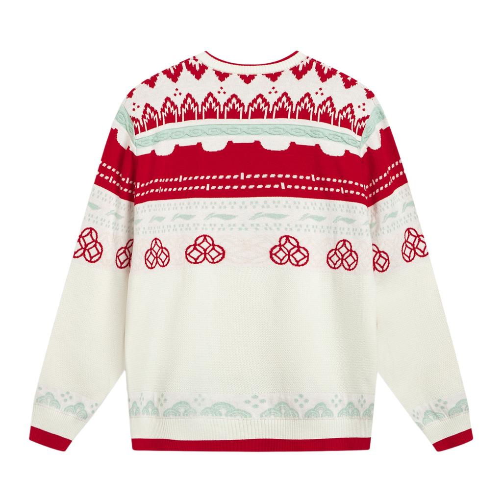 Li-Ning Sport Lifestyle Series Color Block Letter Pattern Knit Sweater Men Sweater AMBW049-1