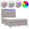 VidaXL Sommier à Lattes de Lit avec Matelas et LED, Lit Rembourré, Lit Double, Lit Adulte de Chambre à Coucher Intérieur, 3135677