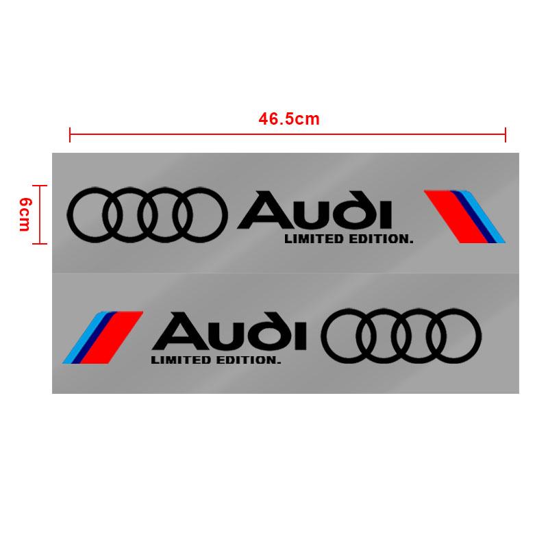 2Pcs Car Body Decoration Stickers Door Personalized Sporty Stickers For Audi A3 A4 B8 8P 8V A6 C7 A5 Q5 B7 B6 B9 QUTTRO RS Q3 Q7 S3 S4 S5 S6 S8